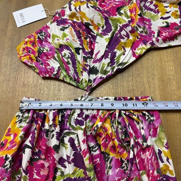 Misa Mahika Maxi Dress XS Floral Multicolor One Shoulder Adjustable Waist Tie - Picture 4 of 11